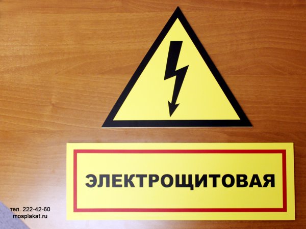 Знак безопасности молния 50х50х50 треугольник