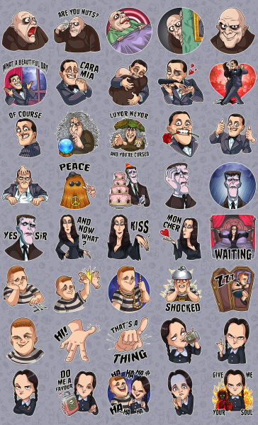 Наклейки семьи Адамс