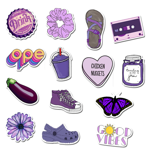 Фиолетовые наклейки