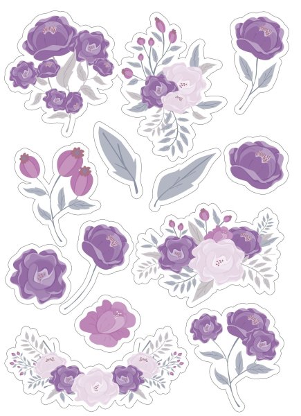 Фиолетовые наклейки