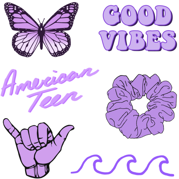 Наклейки для распечатки фиолетовые