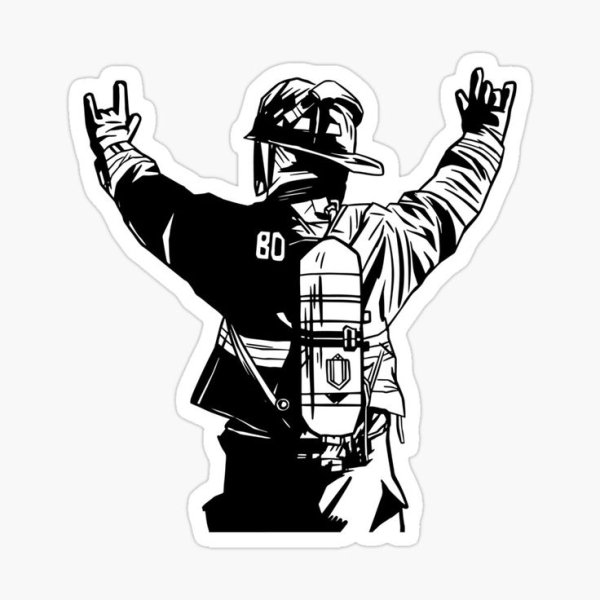 Наклейка на авто "пожарный"