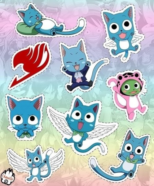 Хвост феи наклейки Хэппи