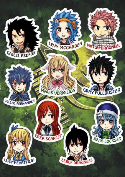 Наклейки аниме хвост феи