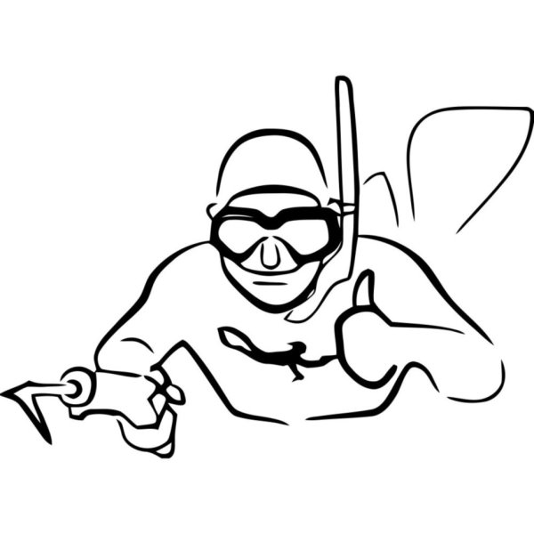 Наклейка подводного охотника