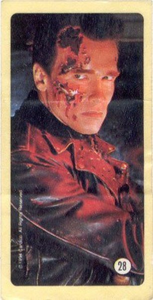 Терминатор 2 наклейки от жвачек 1990