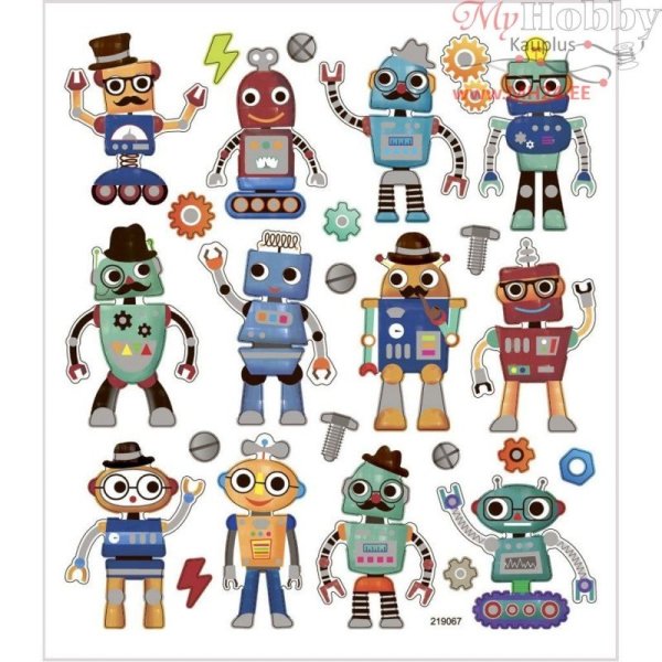 Разумные наклейки роботы