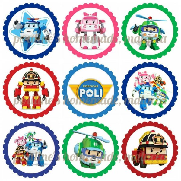 Наклейки Робокар Поли