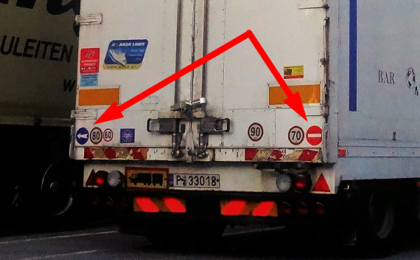 Табличка слепая зона