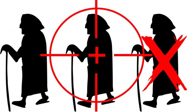 Наклейка бабка с клюкой на машину