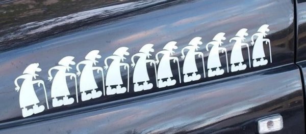 Наклейки старушки на авто