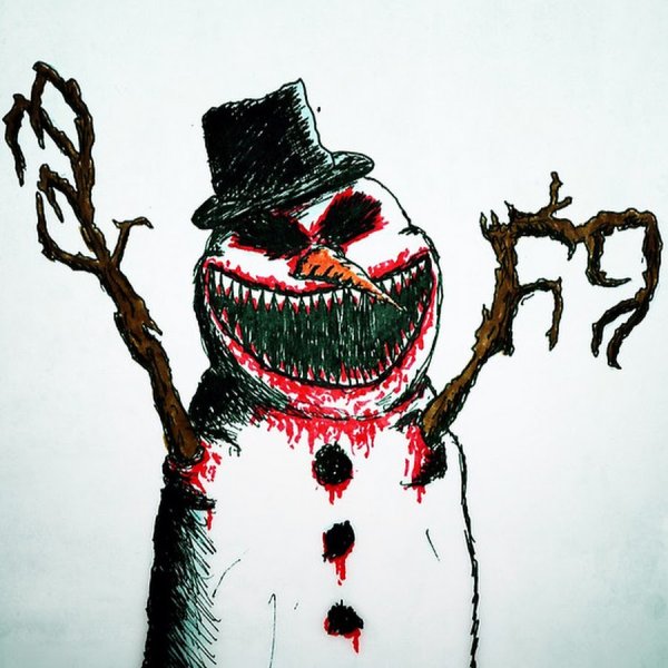 Прикольные Снеговики на ногти