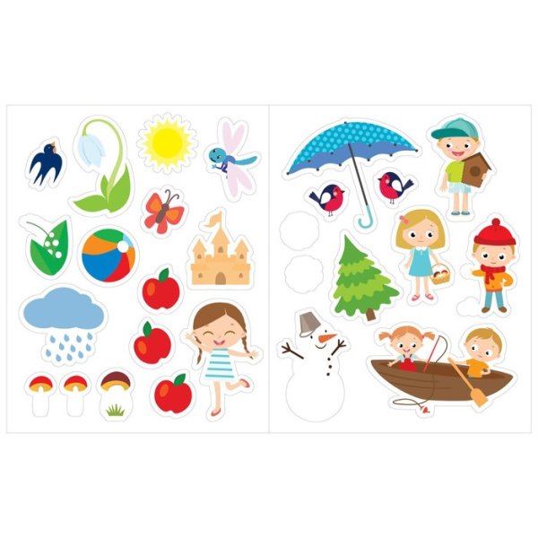 Многоразовые наклейки времена года