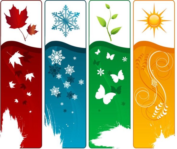 Времена года значки