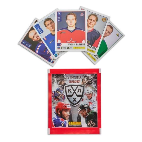 50 Пакетиков наклейки Панини КХЛ 2021 2022