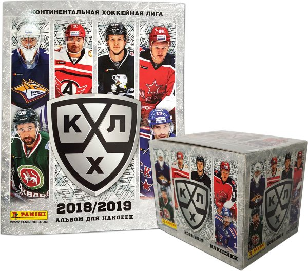 Panini бокс с наклейками КХЛ сезон 11 2018-19, 50 пакетиков