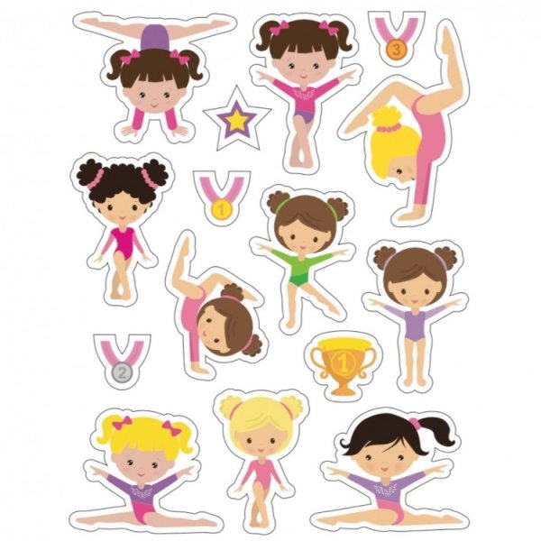 Гимнастка интерьерная наклейка