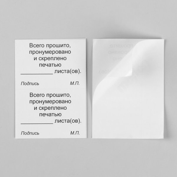 Бирка для сшивания документов