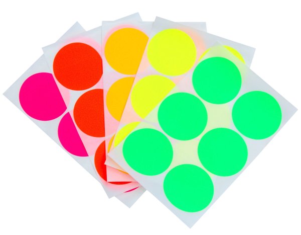 Наклейки круглые цветные
