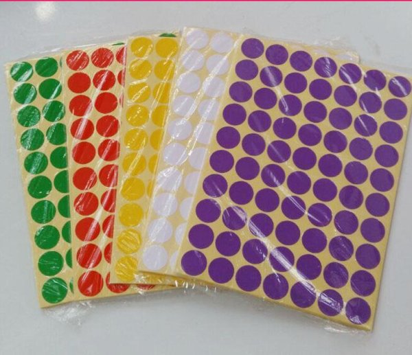 Стикеры круглые цветные