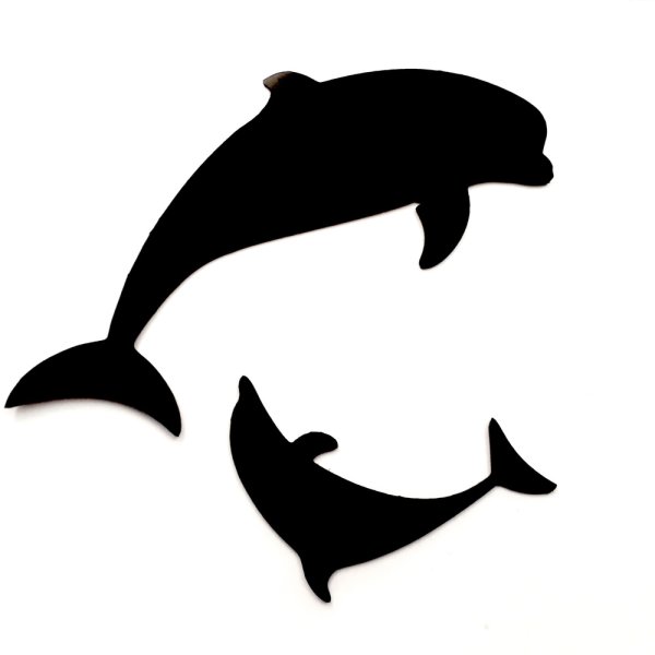 Наклейка черный Дельфин
