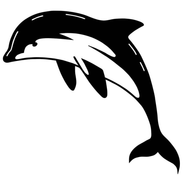 Наклейка черный Дельфин