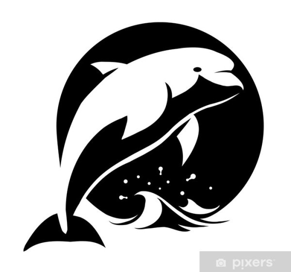 Дельфин вектор силуэт