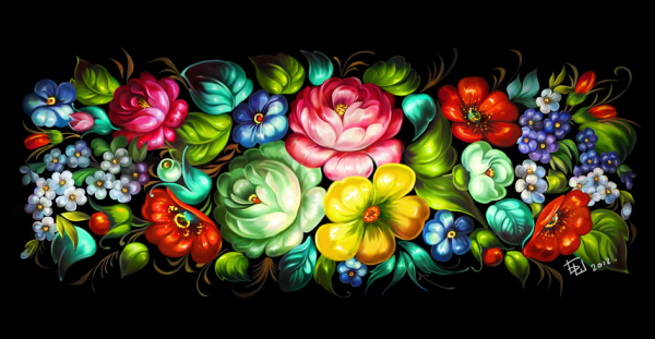 Жостовская роспись фон