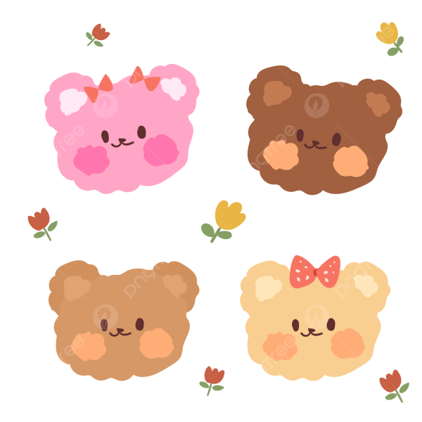 Наклейки в корейском стиле мишки