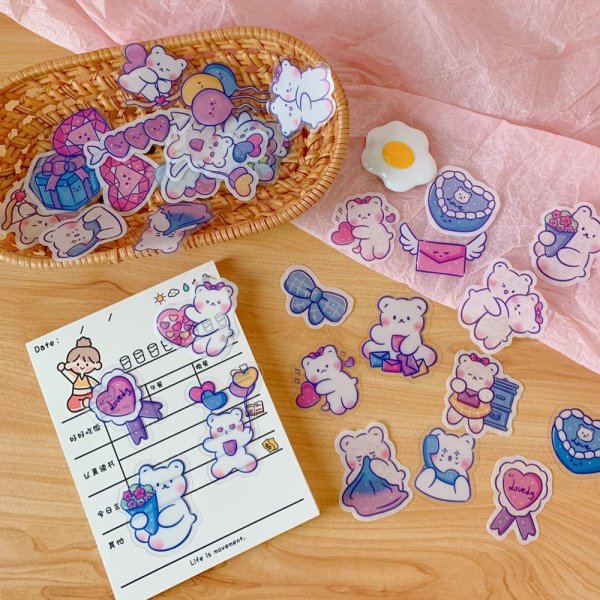 Блокнот в корейском стиле с мишками маленький