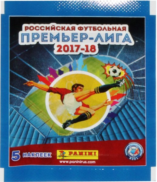 Набор наклеек Panini "футбол РФПЛ 2017-18", 5 шт