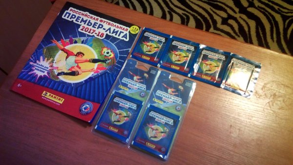 Набор наклеек Panini "футбол РФПЛ 2017-18", 5 шт