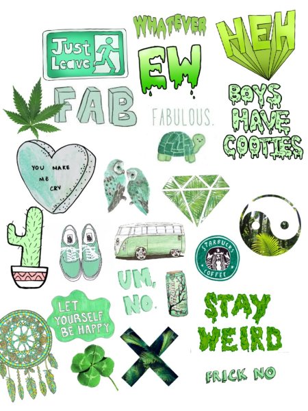 Наклейки зеленые