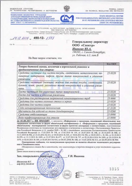 Отказное письмо от производителя для вайлдберриз