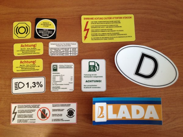 Заводские наклейки ВАЗ 2109 комплект