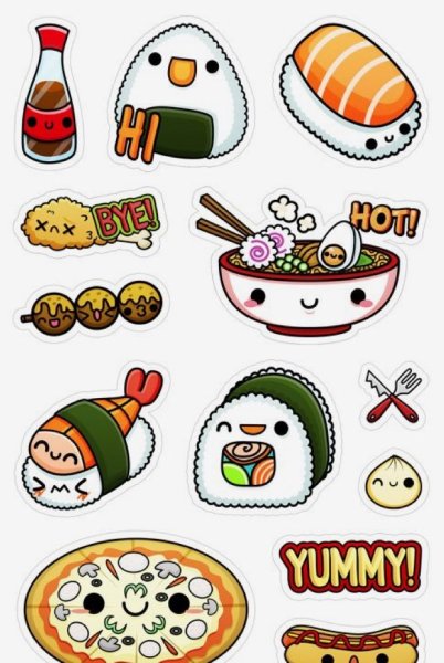 Наклейки еда