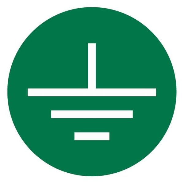 Знак заземления на белом фоне