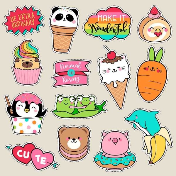 Маленькие летние наклейки