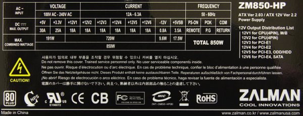 Блок питания для компьютера этикетка
