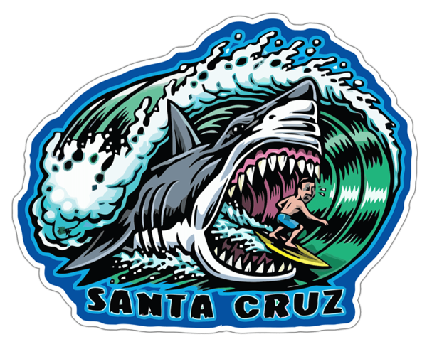 Наклейка на скейтборд акула