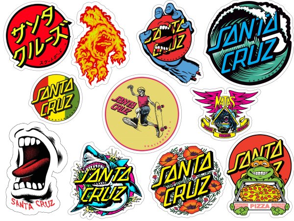 Skater Santa Cruz Sticker Pack PNG