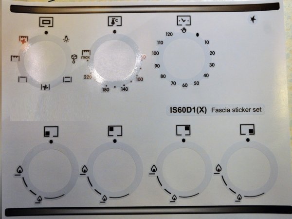 Наклейка на газовую плиту Индезит