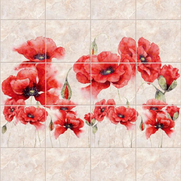 Комплект панелей ПВХ маки 8 мм 2700х250 мм2.7 м² 4 шт