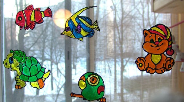 Наклейки на окна детский центр