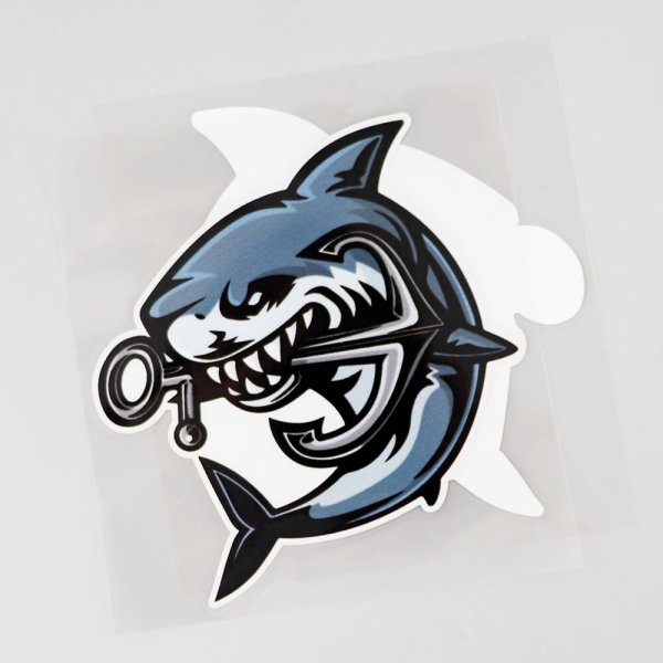 Акулка наклейка на номера