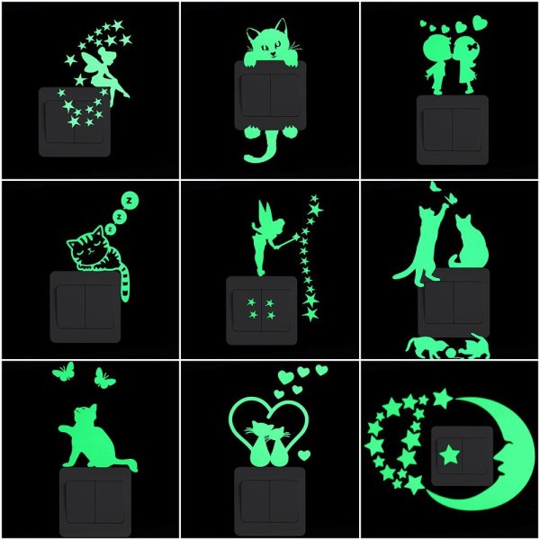 Фосфорицирующие наклейки на выключатели