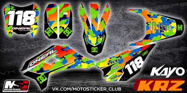 Наклейки на пластик питбайка Kayo 125