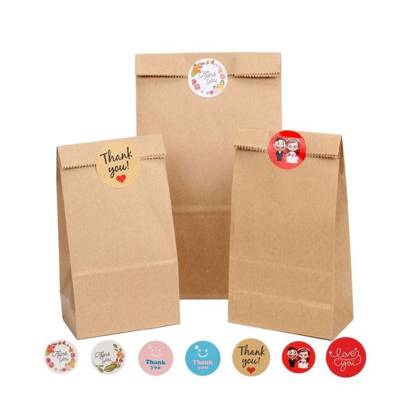 Крафт пакет с наклейкой