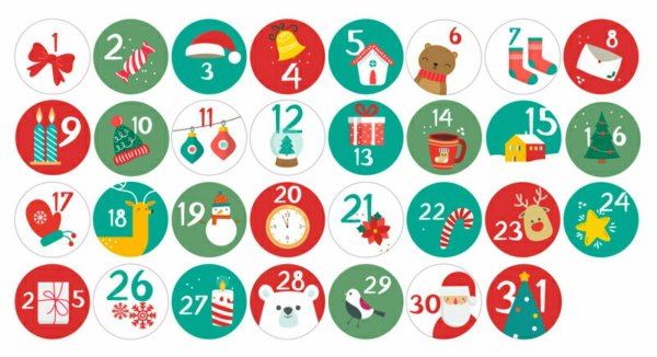 Стикеры для адвент календаря