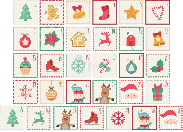 Адвент наклейки